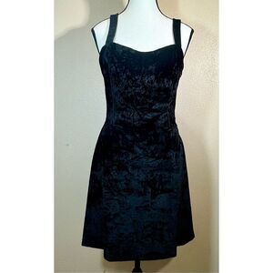 Gypsy Warrior Little Black Criss Cross Back Crushed Velvet Women's Dress Large